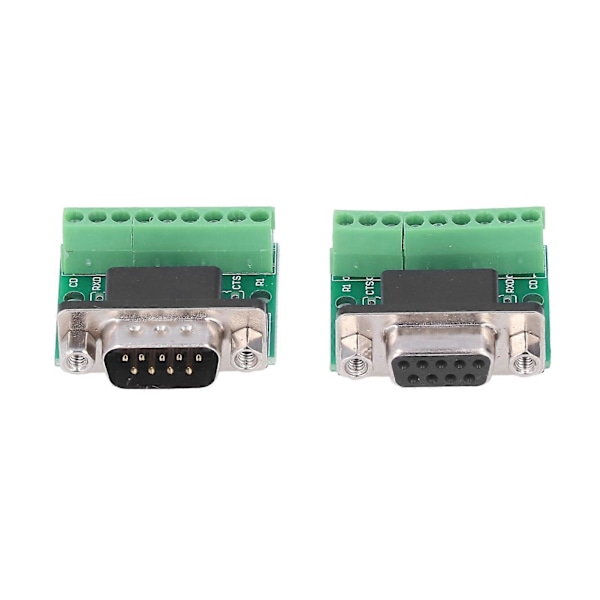 DB9 Hane Hona Kontakt Adapter Skruvterminal 9 Pin 9 Håls Konverteringskort för RS232 RS485