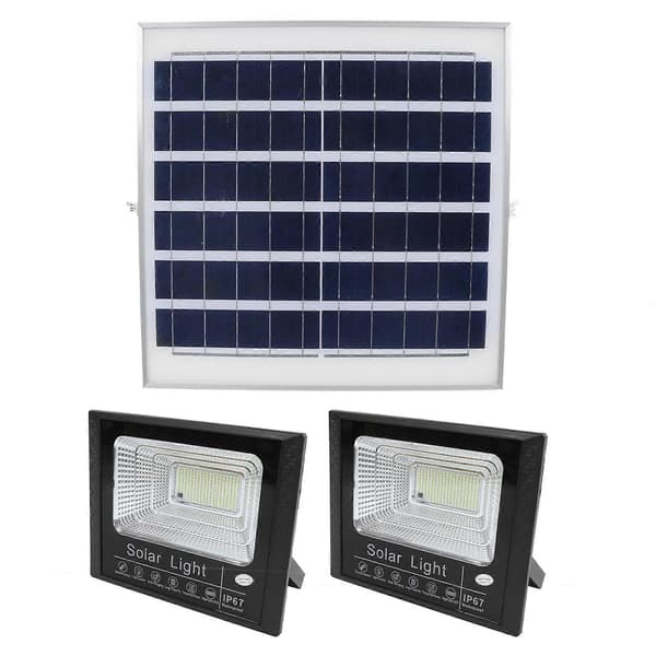 Solcellegatelykt 120W Fjernkontroll Timerfunksjon Ledningsfri IP67 Vanntett Solcellelampe for Bakgårdsbelysning