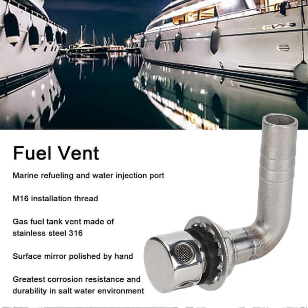 Drivstoffventil 90 316 Rustfritt Stål 4 Hull Marine Kvalitet Bensintank Yacht Hardware Fitting M16