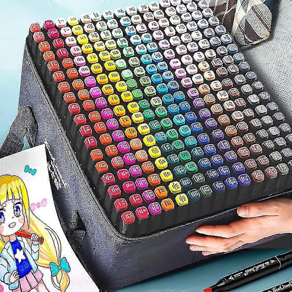 24-168 Farger Oljebasert Kunstmarkør Penn Sett For Tegning Dobbelthodet Skissering Oljebasert Tipp Markører Graffiti Manga Skole Kunstutstyr 36 colors