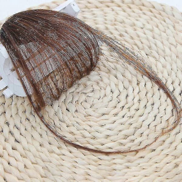 Tynd Luft Pandehår Hårklemme På Forreste Hårstykke Falske Hår Extensions Light Brown