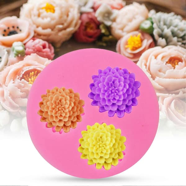 Bakform 3 hål DIY Handgjord Kottar Solros Blomma Ljusform för Bageri