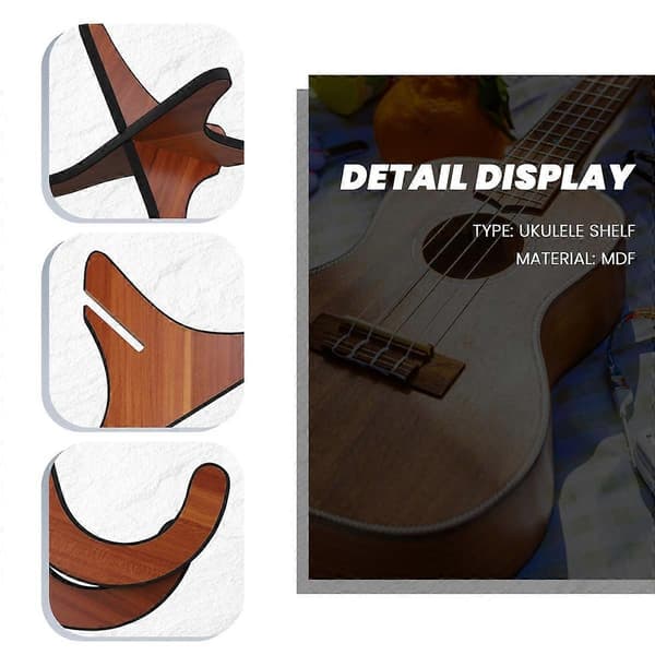2 st Bärbara Ukulele MDF Hållare Ställ Vertikalt Gitarr Violin Display Ställ Rack Tillbehör