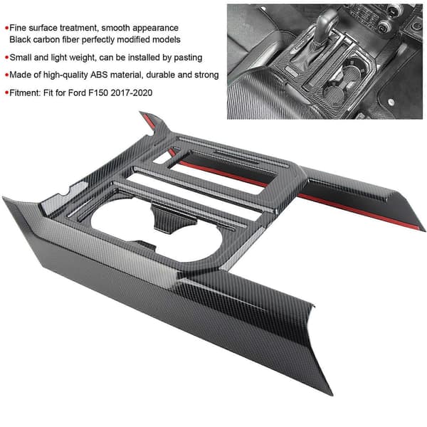 Gear Shift Box Panel Trim Kulfiber Stil Gearkasse Dekorativt Dæksel Passer til F150 2017?2020