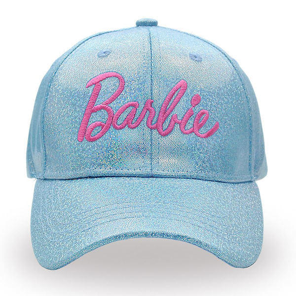 Barbie Laser Basebollkeps Dam Flickor Rosa Bokstav Broderad Glänsande Justerbar Snapback Keps Truckerkeps Solhatt Blue