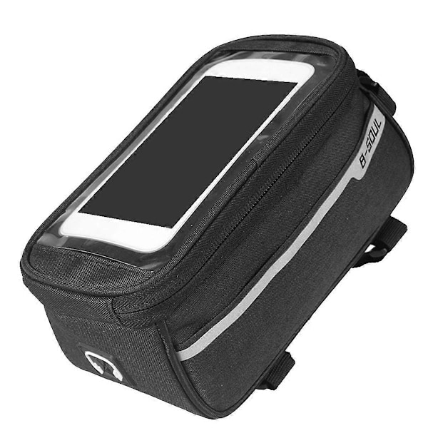 Cykel Telefonholder Taske Cykel Telefon Frontramme Taske Mountain Road Bike Tilbehør til Passer Telefon Under 6 Tommer Sort