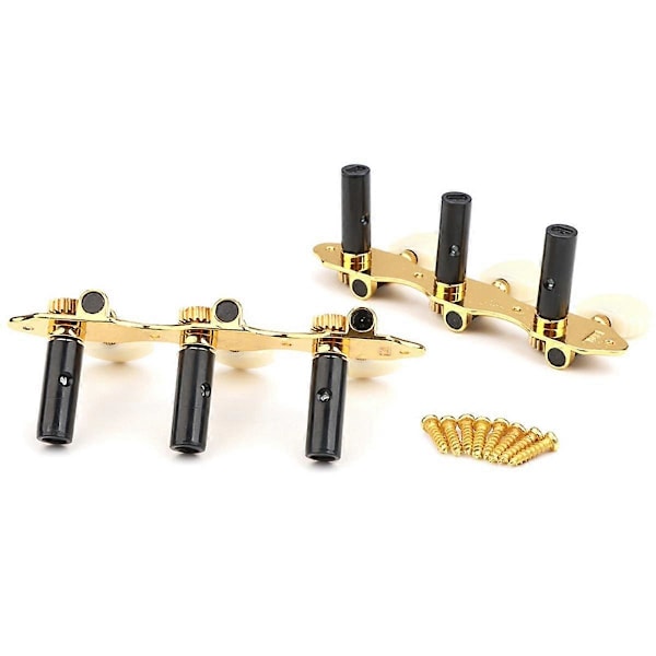 2st Gitarrsträngstämmare Klassisk Gitarr 3 Set med Strängstämskruvar 3Vänster 3Höger Gitarrknoppar Ersättning