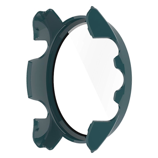 Hårt PC-skal med repskydd och fallskydd för Garmin Forerunner 255, skyddande klockfodral med skärmskydd i härdat glas Blackish Green