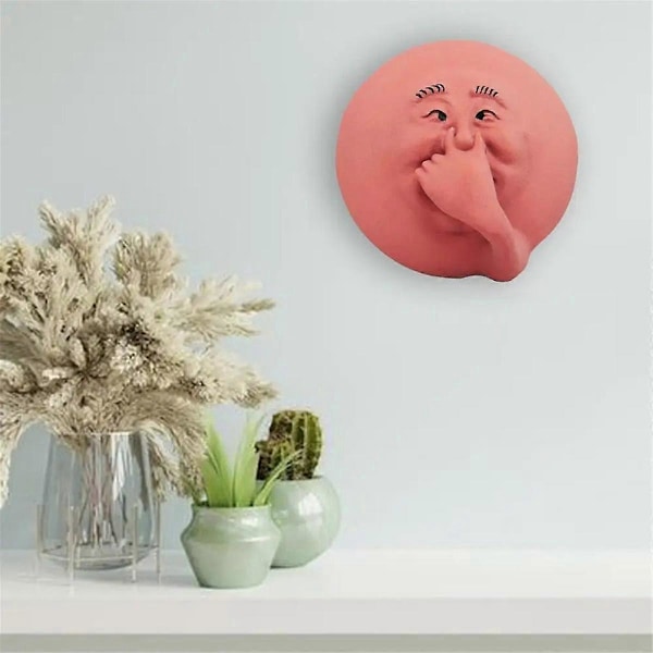 Morsom Baderom Humoristisk Stinkende Ansikt Veggdekor Resin Toalett Veggkunst Statue for Baderom Soverom 2 stk