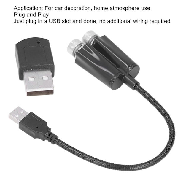 Bil USB Ambient Projektor Lys Rød Blå Belysning Plug and Play Fri Bøjning Fleksibel Ikke Stemmestyring