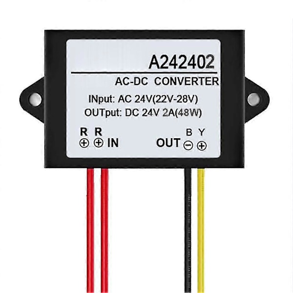AC 24V til DC 24V 1/2/3A Mini Vanntett Strømforsyningskonverter Adapter Modul Qinhai 1A