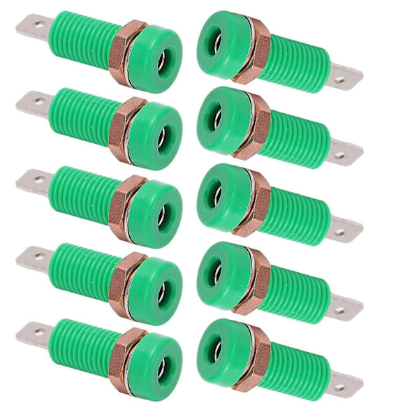 10 kpl 4 mm banaaniliitinpistoke kiinnitysnasta liitinadapteripaneeli elektroniselle instrumentille, vihreä