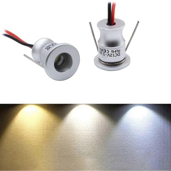 1w Led Mini Spotlight 15mm Utskärning Infälld Belysning Dc12v Ip65 Taklampa Cool White Light