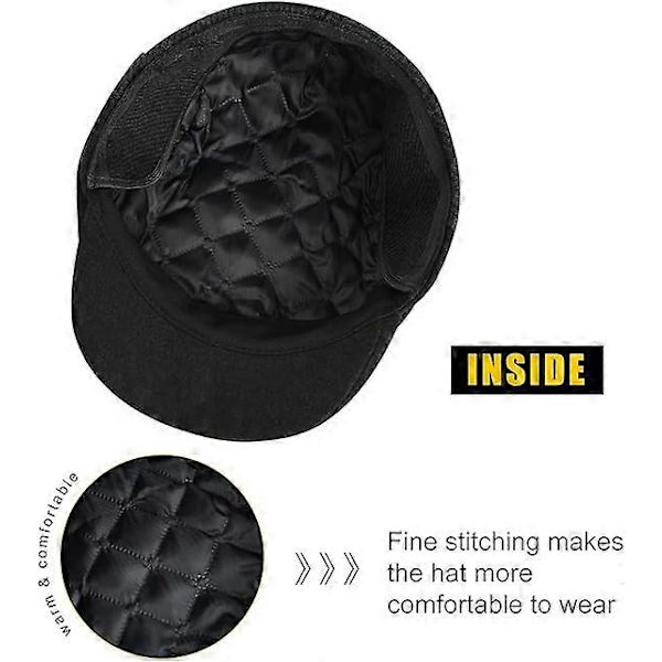 Herre Justerbar Flat Beret Caps Baker Boy Hatt Flate Caps Høst Vinter