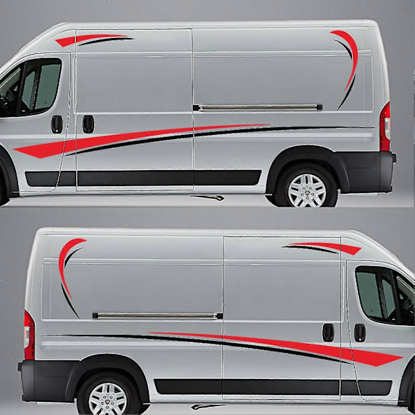 Matkailuauton yleiskäyttöinen koritarra DIY raidat kuvatarra koristelu asuntovaunuun Red