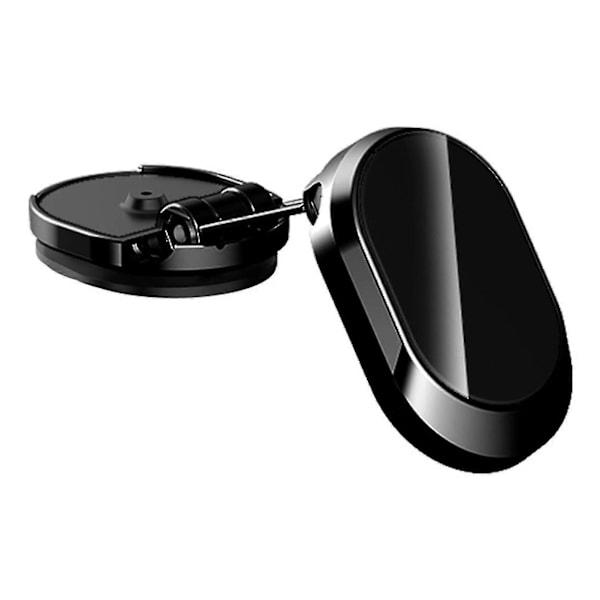Sammenleggbar magnetisk telefonholder for bil, instrumentpanel, 360 graders roterende navigasjonsbrakett Black