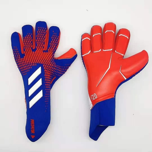 Fotbollsmålvaktshandskar halkfria latex slitstarka handskar Blue-orange