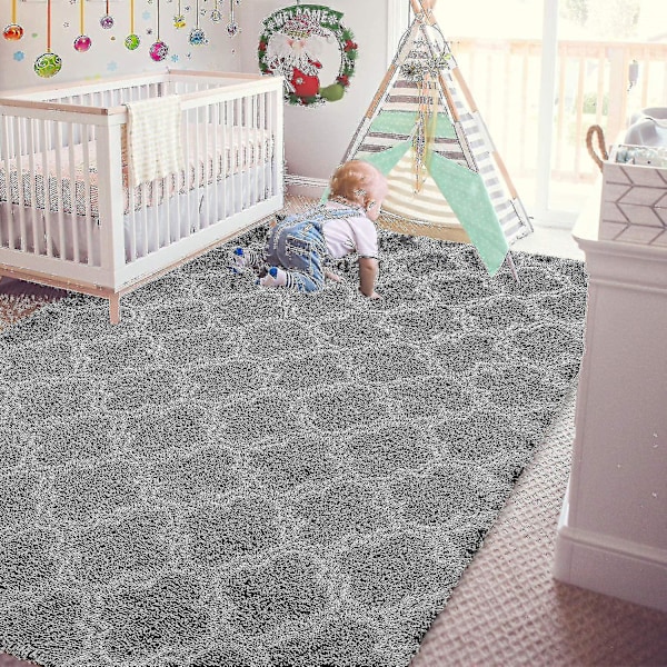 Tflycq Geometriska Mattor för Sovrum - 152 x 244 cm Luddig Ryamatta Modern Inomhus för Vardagsrum Flickor Pojkar Barnrum Sovsal Barnkammare Hem Semesterinredning Golv