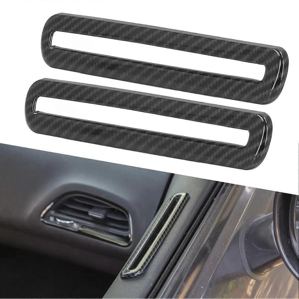 2 ST Bil Dörr AC Ventilationsgaller Trim Kolfiberstil Ersättning för Dodge Challenger 2015?2021