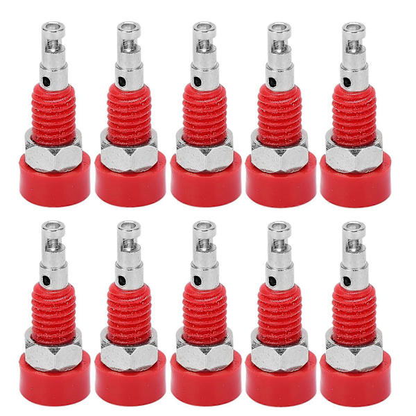 10 stk. 2 mm Banan Hun Jack Stik Adapter Panel Mini Bindingsstolpe til Elektronisk Instrument Rød