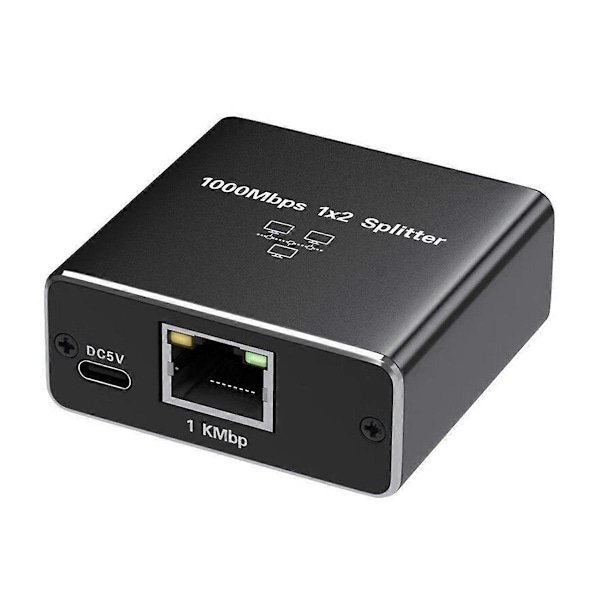 1 inn 2 ut Gigabit Ethernet Splitter 1000Mbps Høyhastighets RJ45 Nettverksforlengelseskabel Kobling Cat5/5e/6/7/8 Splitter