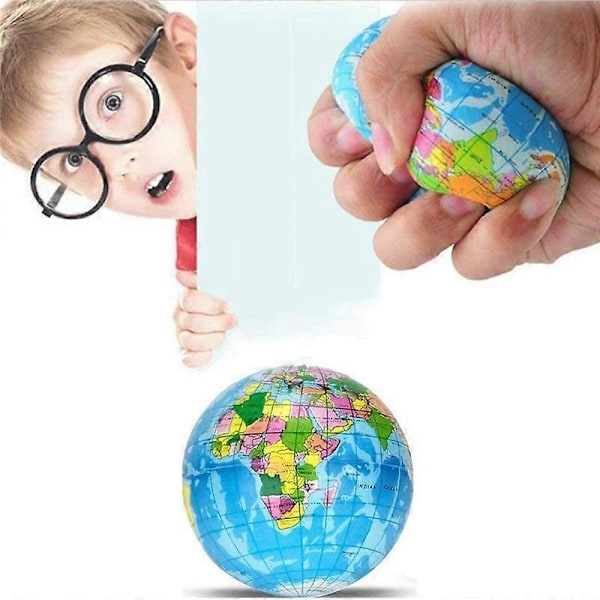 16 stk. Globe Squeeze-baller, 7,6 cm Jordklode Stress Relief Leker Squeeze-baller Pedagogiske Stressballer for Fingerøvelser