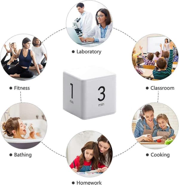 Kjøkkentimer, Kubetimer for trening og undervisning, Digital Vekkerklokke Timer