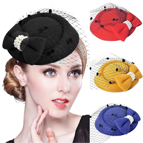Fascinator Hårnål Letvægts Komfortabel Polyester Fiber Mesh Sløjfe Hårspænde til Dagligdag Shopping Rejse Qinhai