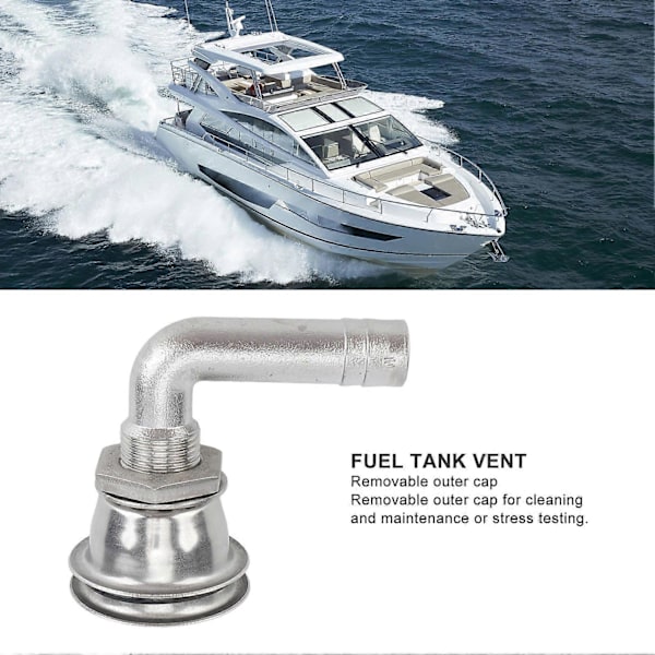 Marine Brændstoftank Udluftning Gennem Skrog 90 Graders Rustfrit Stål Brændstoftank Udluftning til Yachts Skibe 5/8 tommer Rør