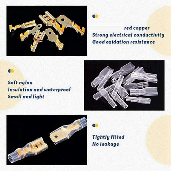 900 stk. Krympe Terminal O Formet Splejsning Afslutning 2.8/4.8/6.3mm Ledningsstik Kabelafslutning Tang