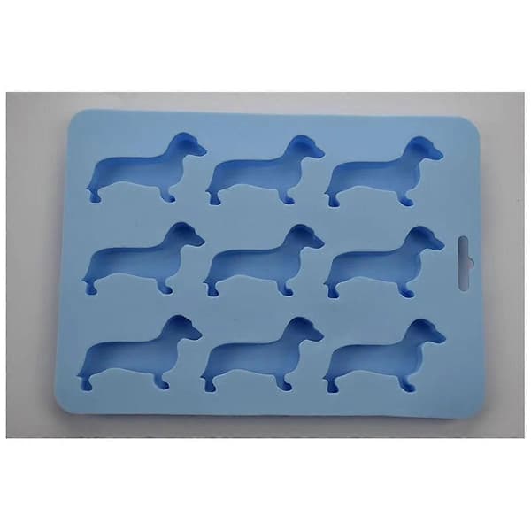 Gravhundeformet silikone isterningeform, velegnet til drikkevareis, slik, kager, cupcake dekoration A