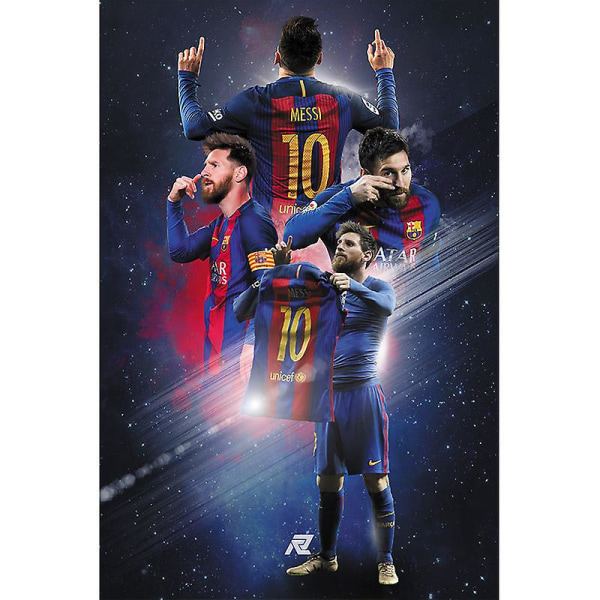 Nr 10 Messi Baksida Bakgrund HD Affisch Väggdekoration