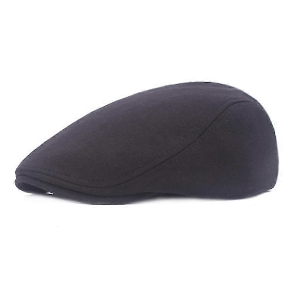 1 st Bomullsmössor Män Kvinnor Hatt Mjuk Casual Basker Enfärgad Unisex Retro Hatt Black