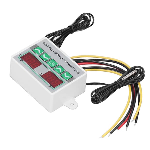 Digital Temperaturregulator Dobbelt Display Dobbelt Kontrol Multifunktionel Høj Præcis Elektronisk Termostat Switch 220V