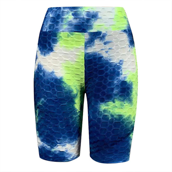 Tflycq Mode Kvinnor Korta Flerfärgade Tajta Hög Midja Elastiska Sport Yoga Byxor Green L
