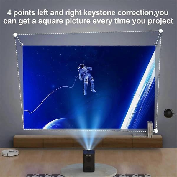 S30MAX Android Wifi 4K Smart Projektor med WiFi Bluetooth Pocket 4K 9500L Android 10.0 Projektor med EU Stik Hvid