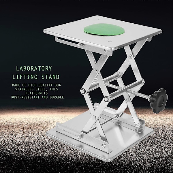 Rustfritt stål SS304 Laboratorie Løfteplattform Stativ Saksejekk 200*200*280mm