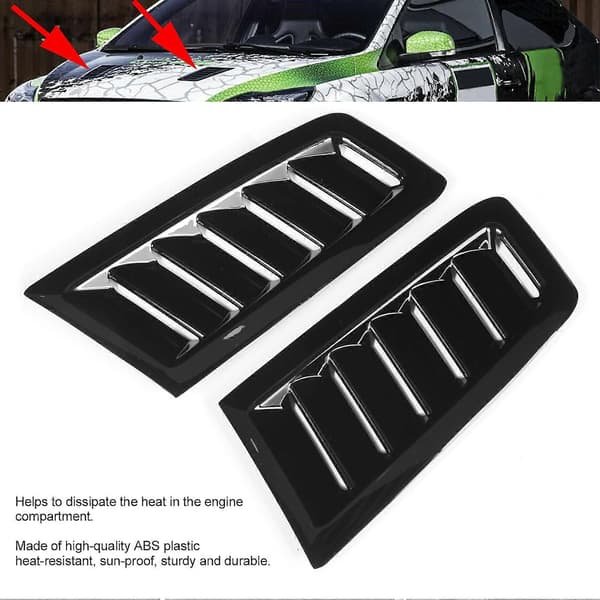 Par Frontpanser Ventiler Luftuttak Erstatning for Focus RS MK2 Stil Universal Blank Svart