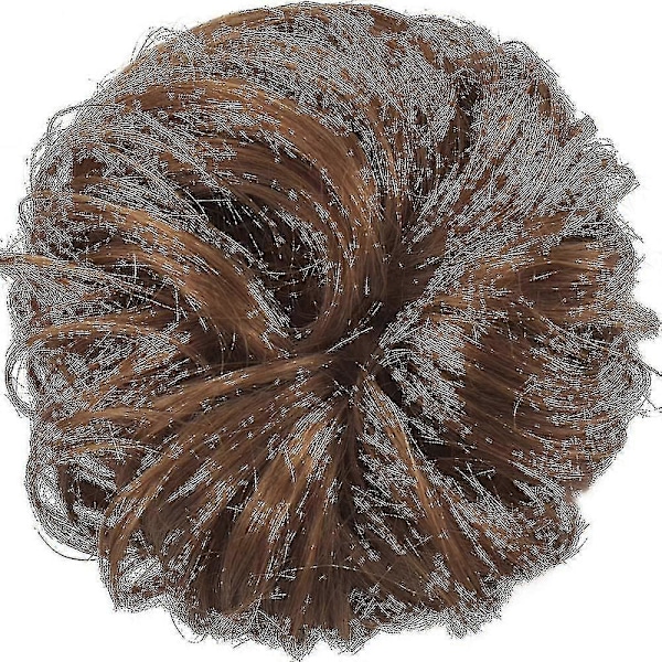 Scrunchie Hårknute Hårpynt Hårbånd Hestehale Extensions Hår Chestnut Brown