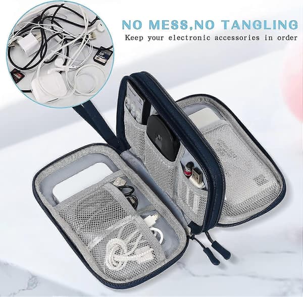 Elektronisk Organizer, Kabel Organizer Taske Elektronisk Tilbehør Etui Black