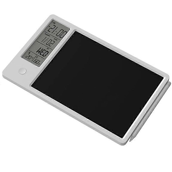 Klokke Kalender LCD Skrivebrett Elektronisk Digital Grafisk Tegne Vær Pad Temperatur Fuktighetsdisplay