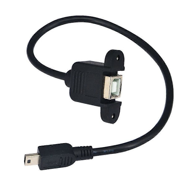USB Type B USB-B Hunn med Panelmontering til Mini USB Plugg Hann Adapterkabel