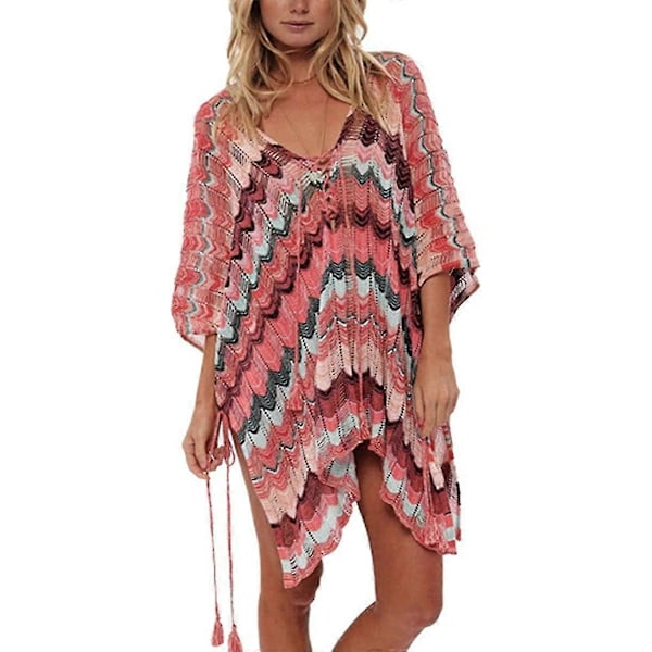 Sommerbadedrakt Bikini Strand Badetøy Heklet Cover Up for Kvinner Multicolor