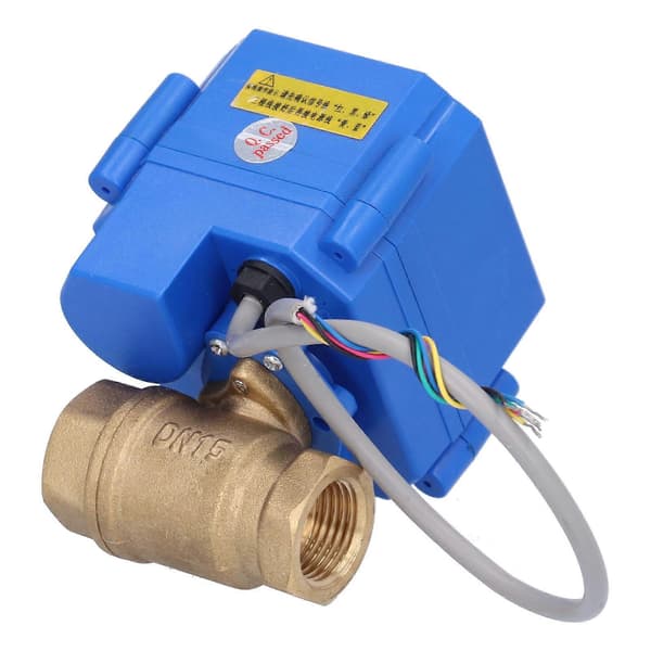 Elektrisk kuleventil BSP Mini Messing Motorisert 5 Ledninger DC12V Gjennomgang med Bryterindikasjon