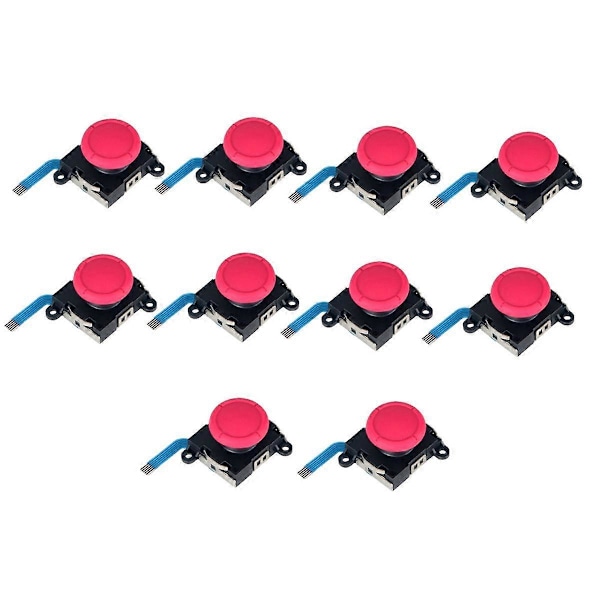 10 st 3D Analog Joystick Switch Lite Joycon Controller Handtag Joystick För Switch Lite Speltillbehör Röd