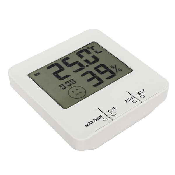 Termometer Hygrometer Temperatur Fugtighedsmåler Digitalt Display Elektrisk Ur til Hjemmet