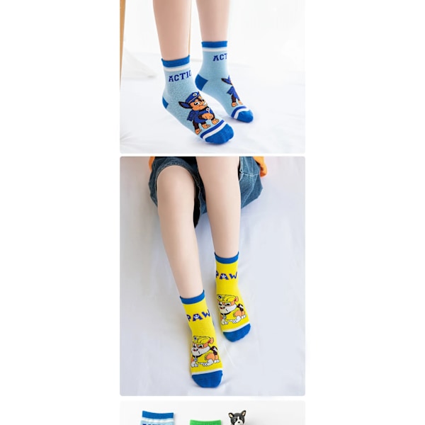 5 Par Nya Paw Patrol Strumpor för Barn i Bomull, Söta Cartoon Skye Chase Strumpor för Barn, Baby, Höst, Mjuka Klädaccessoarer 5pcs 3-5Y