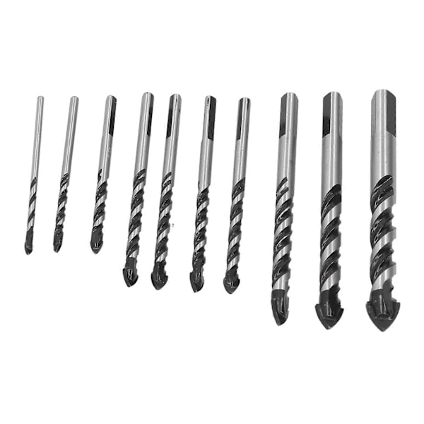 Borrbits Cementerad Karbid Enkel Dubbel Spår Hålborrningsverktyg Set Kit för Kakel Glas 10st Set
