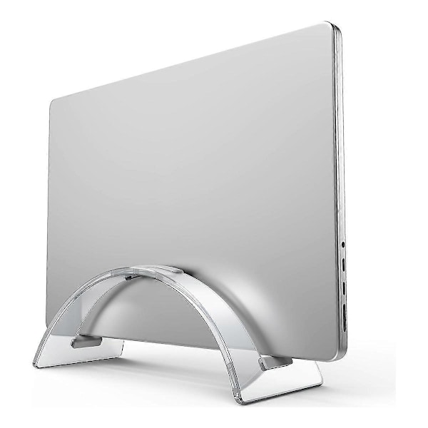 Akryl Lodret Laptop Stand til Skrivebord, Akryl Usynlig Desktop Notebook Dock, Lodret Laptop Holder Organizer