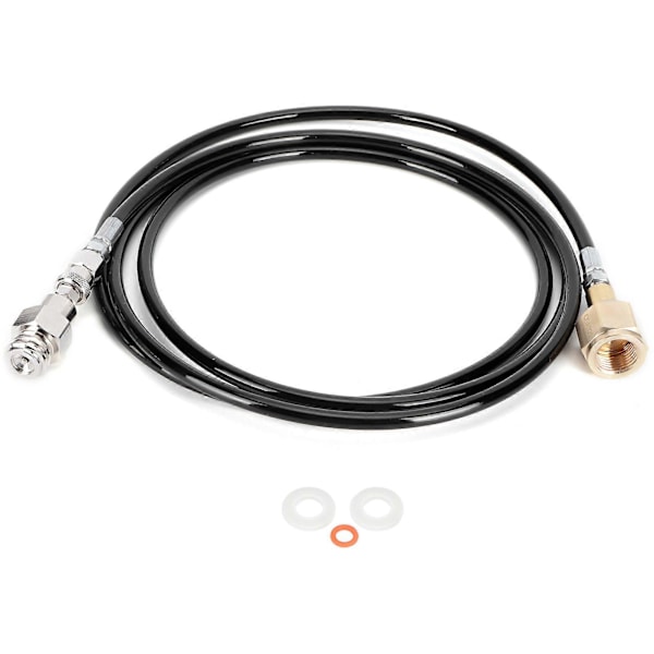 100in CGA320 CO2 Sylinder Påfyllings Soda Adapter Slange Kit Soda Tilbehør Svart